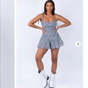 PRINCESS POLLY THORSEN ROMPER BLUE FLORAL PRINT